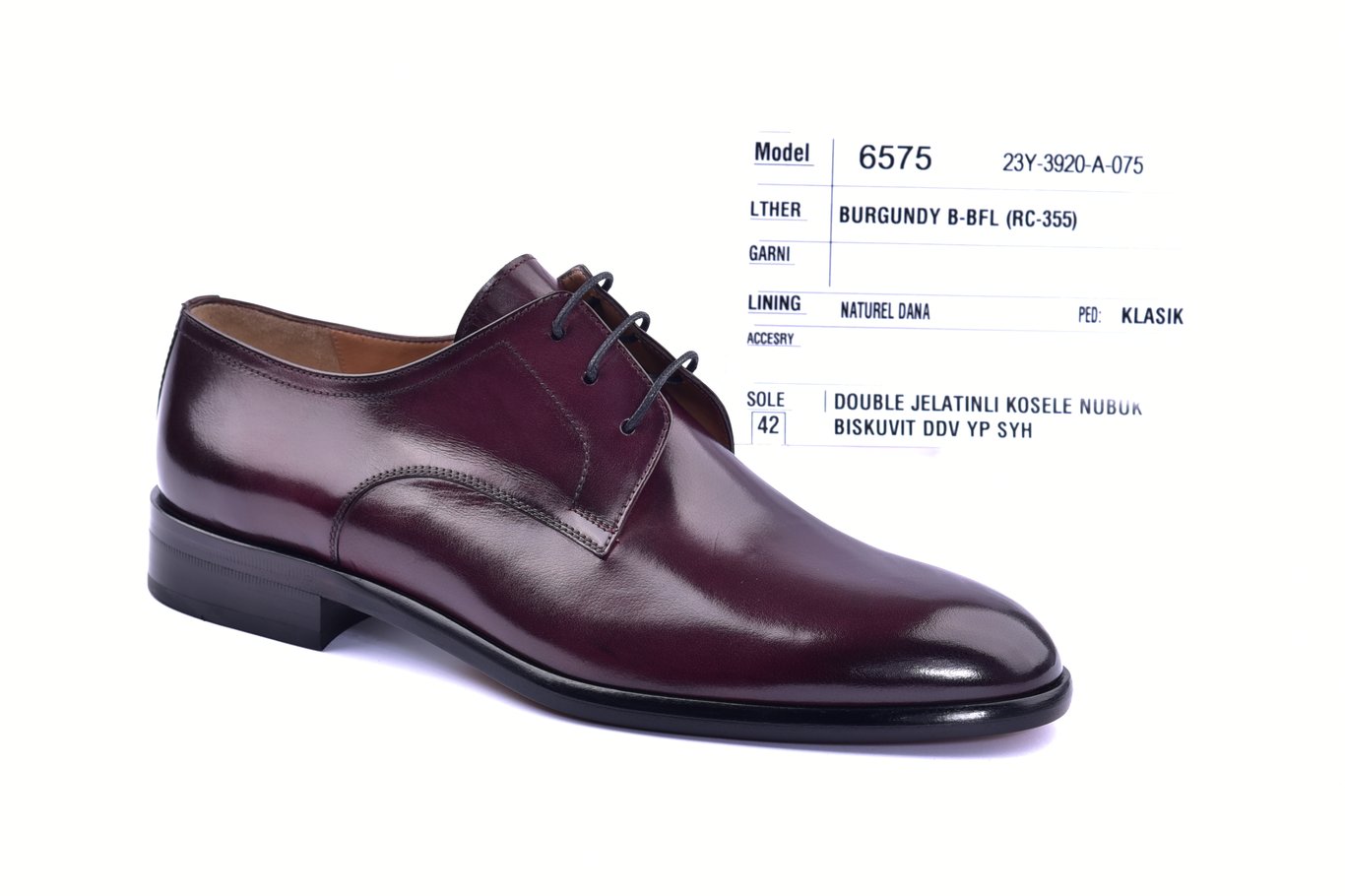 Блестящие Бордовые Классические Туфли Дерби