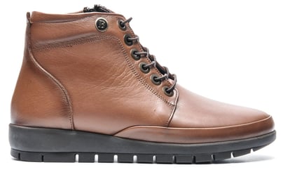 Elegant Brown Genuine Leather Lace Up Women Boots - Quality Leather Product Manufactured By Hüdaverdi Spor Malzemeleri San. Tic. Ve Paz. Ltd. Şti.. Contact For B2B Orders.