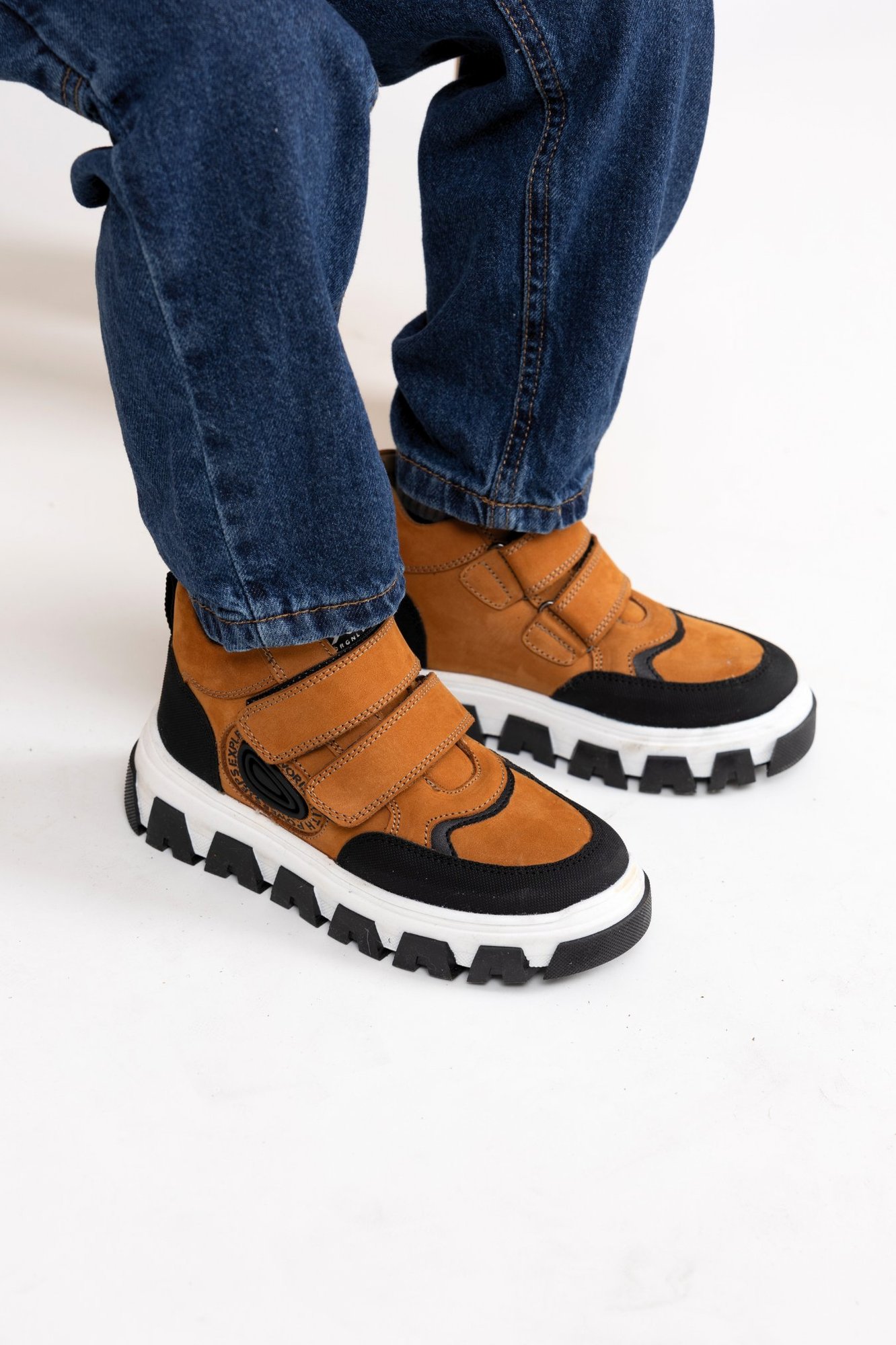 Стильные Натуральные Замшевые Детские Ботинки