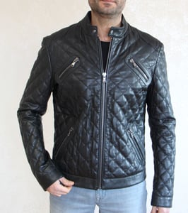 Men's Quilted Lambskin Contemporary Jacket - Quality Leather Product Manufactured By Dersan Deri Sanayi Ve Ticaret Limited Şirketi. Contact For B2B Orders.