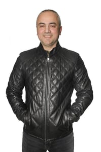 Elegante Gesteppte Schwarze Lammleder Herren Jacke - Qualitatives Lederprodukt Hergestellt Von Derma Deri̇ Ti̇c. Ve San. Ltd. Şti̇.. Kontakt Für B2B-Bestellungen.