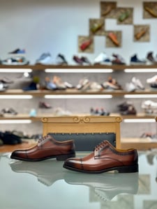 Mens Burnished Cognac Leather Brogue Derby - Quality Leather Product Manufactured By Molyer Ayakkabicilik Ve Deri̇ San. Ve Ti̇c.ltd.şti̇. Contact For B2B Orders.
