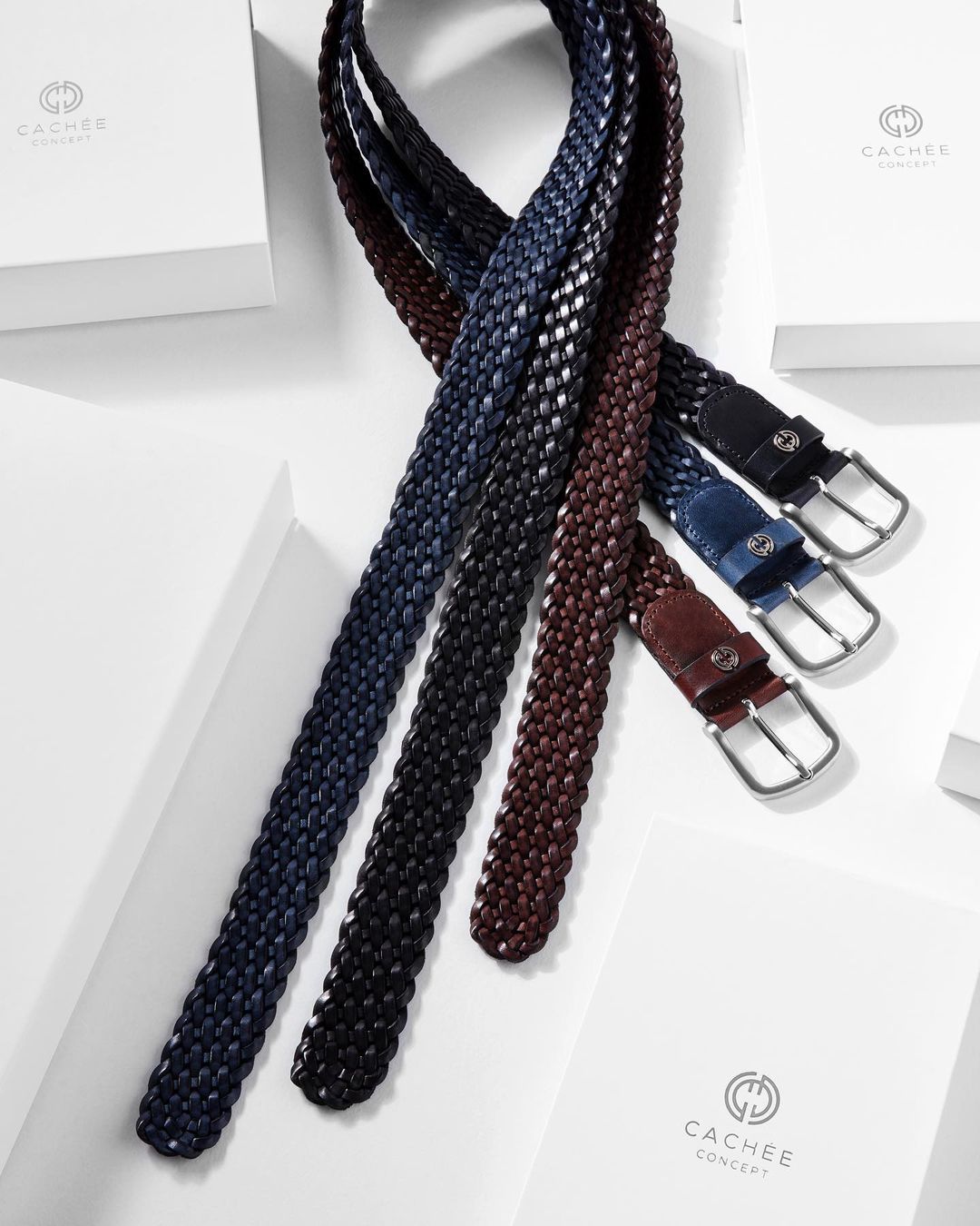 Elegant Braided Leather Men's Belt Design