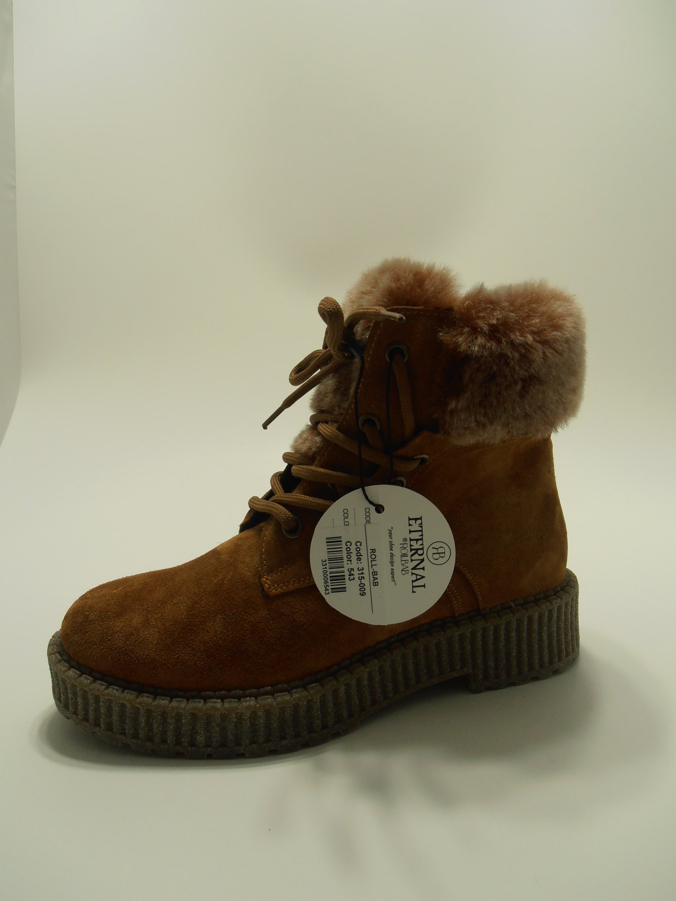 Womens Suede Leather Fur Trim Lace Up Boot - Quality Leather Product Manufactured By Eternal Ayk. Ve Teks. San.ve Ti̇c. Ltd. Şti̇. Contact For B2B Orders.