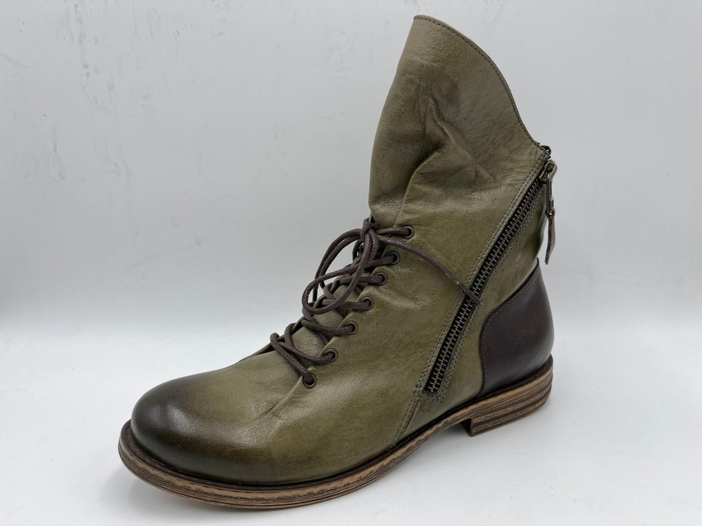 Женские Оливковые Кожаные Ботинки На Молнии - Качественный Кожаный Продукт Производства Pafi̇ Ayakkabi Teks.san.ti̇c.ltd.şti̇.. Обращайтесь Для B2B Заказов.