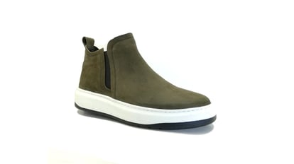 Men's Khaki Nubuck Leather Chelsea Platform Boot - Quality Leather Product Manufactured By Pati Ayakkabıcılık San Ve Tic Ltd Şti. Contact For B2B Orders.