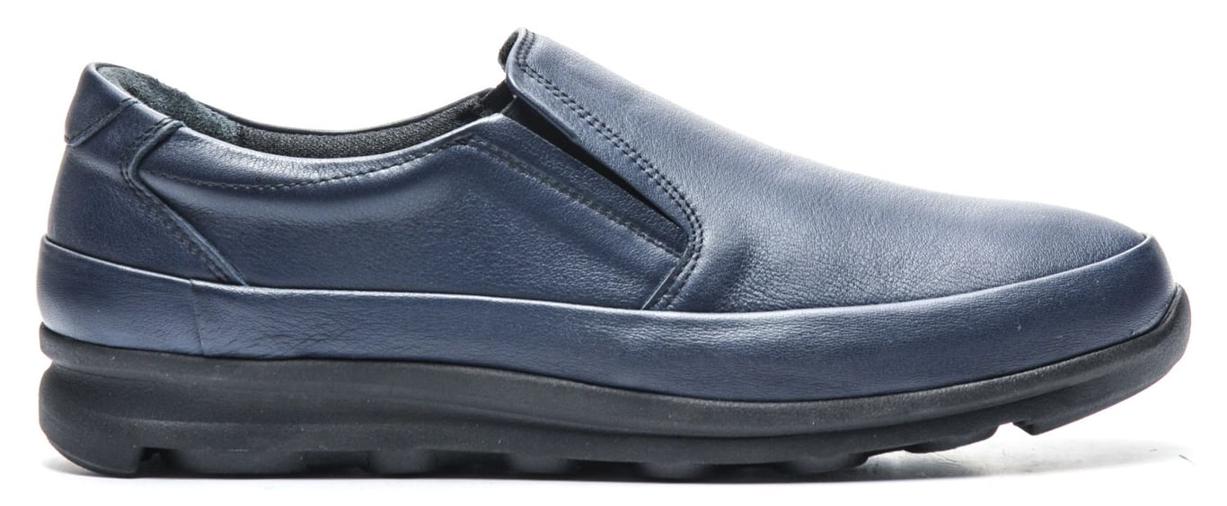 Navy Blue Mens Genuine Leather Slip On Loafers - Quality Leather Product Manufactured By Hüdaverdi Spor Malzemeleri San. Tic. Ve Paz. Ltd. Şti.. Contact For B2B Orders.