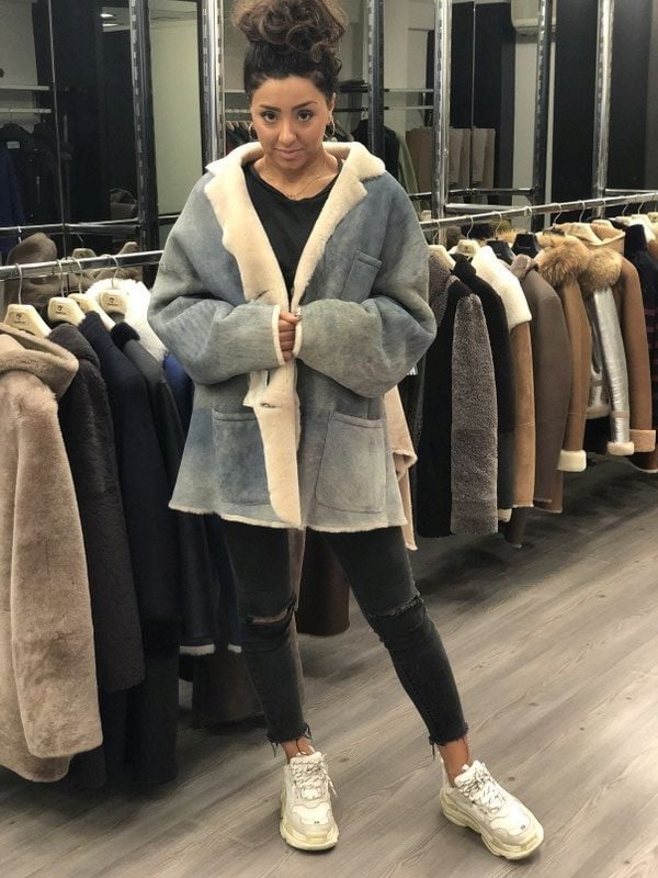 Sheep-Lamb Suede Skin Women Jacket