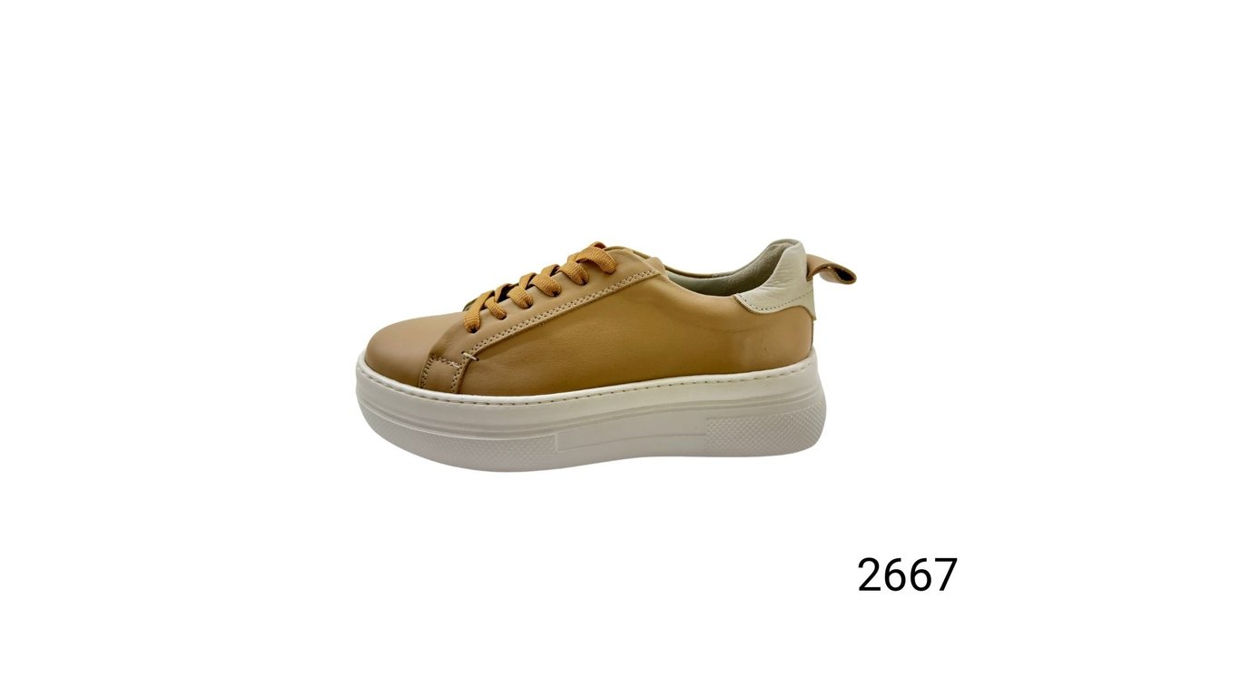 Womens Stylish Platform Sole Leather Sneakers - Quality Leather Product Manufactured By Ceylan Ayakkabı Deri Mam. San. Ve Tic. Ltd Şti. Contact For B2B Orders.