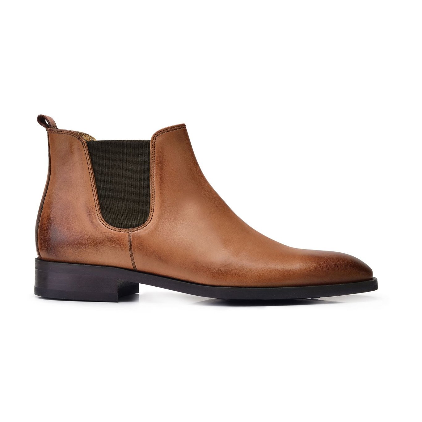 Classic Chelsea Boot Burnished Tan Leather - Quality Leather Product Manufactured By Nevzat Onay Ayakkabi Ve Deri Mam San Tic Ltd Sti. Contact For B2B Orders.