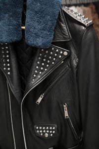 Mens Studded Asymmetrical Black Biker Jacket - Quality Leather Product Manufactured By Aba Deri Sanayi Ve Ticaret Limited Şirketi. Contact For B2B Orders.
