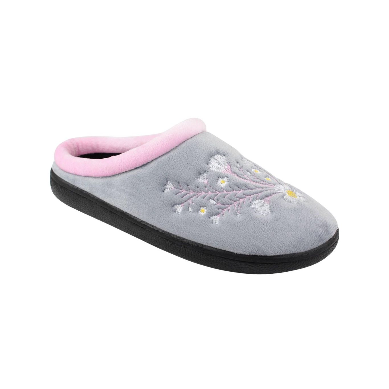 Вышитые Плюшевые Серые Розовые Женские Тапочки - Качественный Кожаный Продукт Производства Gezer Ayakkabi Deri̇ San. Ve Ti̇c. A.ş.. Обращайтесь Для B2B Заказов.