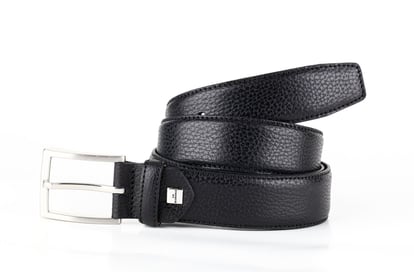 Elegant Textured Leather Men's Belt Silver Buckle - Quality Leather Product Manufactured By Akyollar Deri Ve Med.ürün. San.ve Tic.ltd.şti.. Contact For B2B Orders.