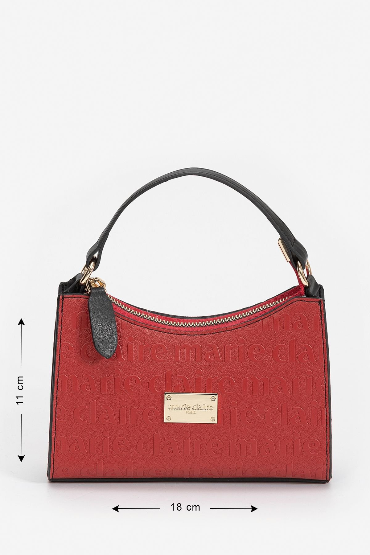 Marie Claire Debossed Red Vegan Handbag - Turkish Leather