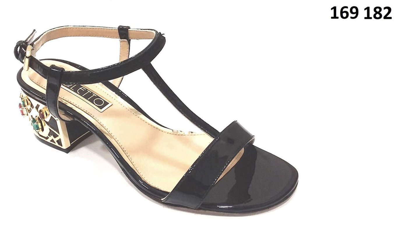 Schwarze Lackleder Sandalen Mit Verzierte Blockabsatz - Qualitatives Lederprodukt Hergestellt Von Poletto Ayakkabicilik Sanayi̇ Ve Diş Ti̇caret Anoni̇m Şi̇rketi̇. Kontakt Für B2B-Bestellungen.