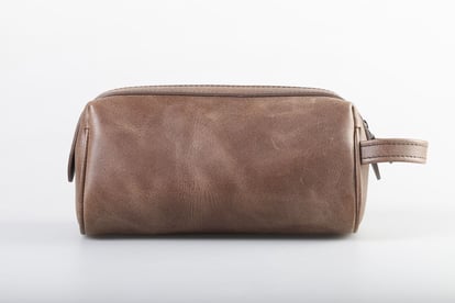 Luxurious Pebbled Calf Leather Travel Toiletry Bag - Quality Leather Product Manufactured By Öz Özler Deri Mam.day.tük. Mall.san. Ve Tic. Ltd.şti̇. Contact For B2B Orders.