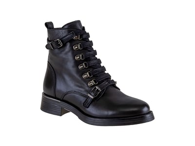 Chic Buckled Lace Up Leather Ankle Boots For Urban Style - Quality Leather Product Manufactured By Makfi̇ne Deri̇ Ürünleri̇ Ve İnşaat Diş Ti̇c. San. Paz. Ltd. Şti̇.. Contact For B2B Orders.