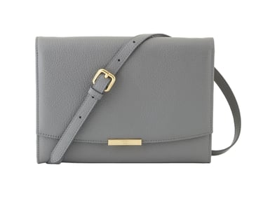 Elegant Grey Pebbled Leather Flap Crossbody Bag - Quality Leather Product Manufactured By Petek Saraciye Sanayi Ticaret A.s.. Contact For B2B Orders.
