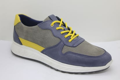Mens Modern Lavender Grey Yellow Detail Sneaker - Quality Leather Product Manufactured By Akkoç Deri̇ Sanayi̇ Ve Ti̇caret A.ş.. Contact For B2B Orders.