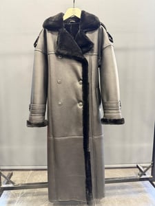 Elegant Black Double Breasted Shearling Coat - Quality Leather Product Manufactured By Next Deri̇ Sanayi̇ Ti̇caret A.ş.. Contact For B2B Orders.