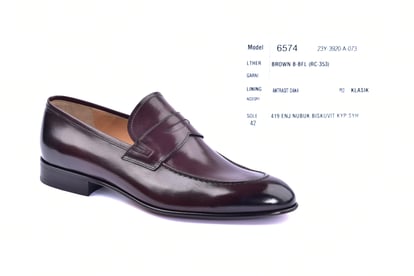 Polished Burgundy Leather Penny Loafer - Quality Leather Product Manufactured By Akar Deri̇ Ayakkabi San. Ve Ti̇c. Ltd. Şti̇.. Contact For B2B Orders.