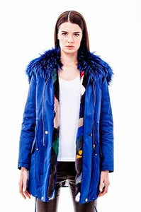 Vibrant Blue Fur Lined Luxurious Womens Parka - Quality Leather Product Manufactured By Süed Mod Deri̇ci̇li̇k San Ve Ti̇c Ltd. Şti̇.. Contact For B2B Orders.