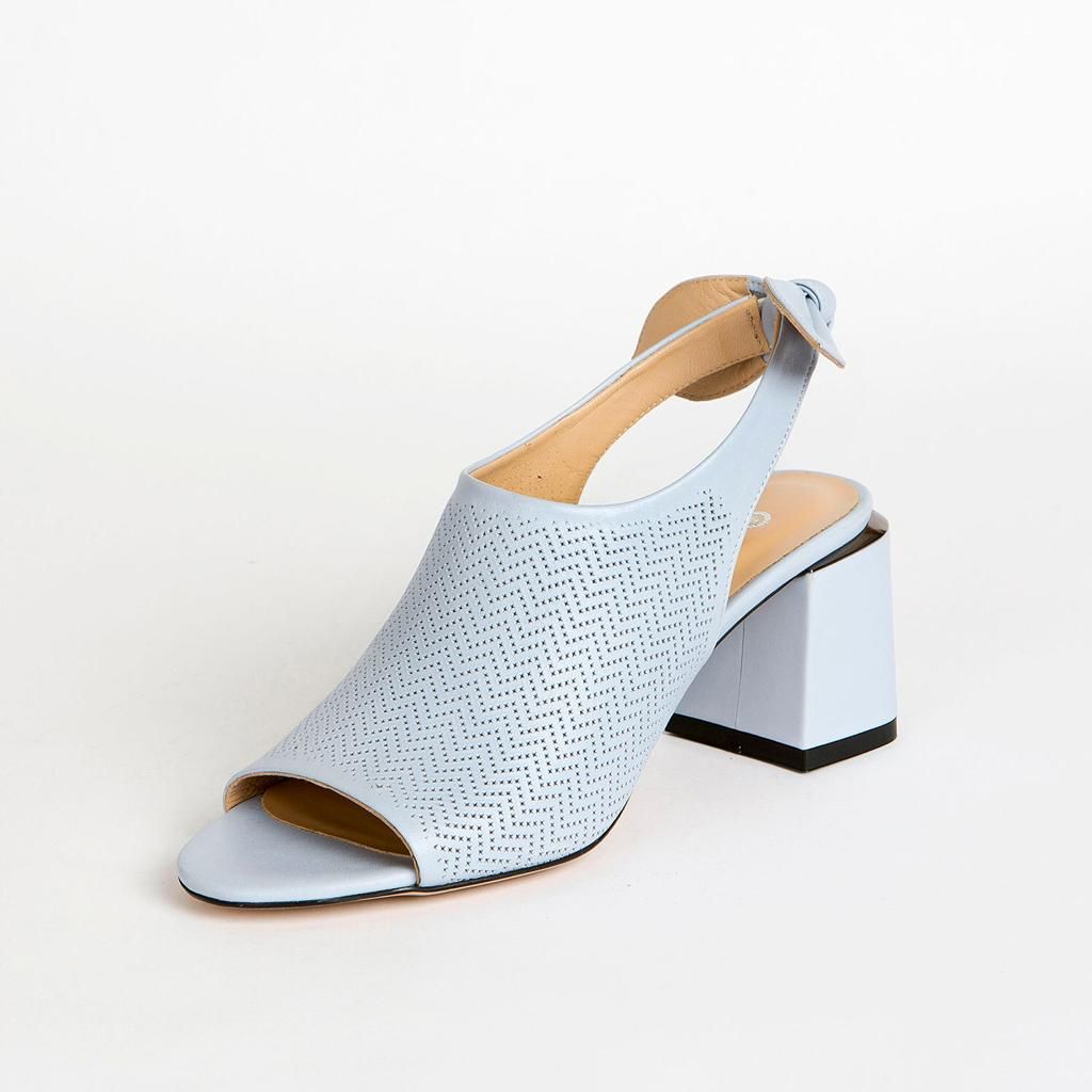 blue sandals with perforation