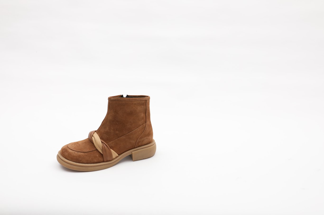 Chic Twisted Detail Suede Leather Womens Boot