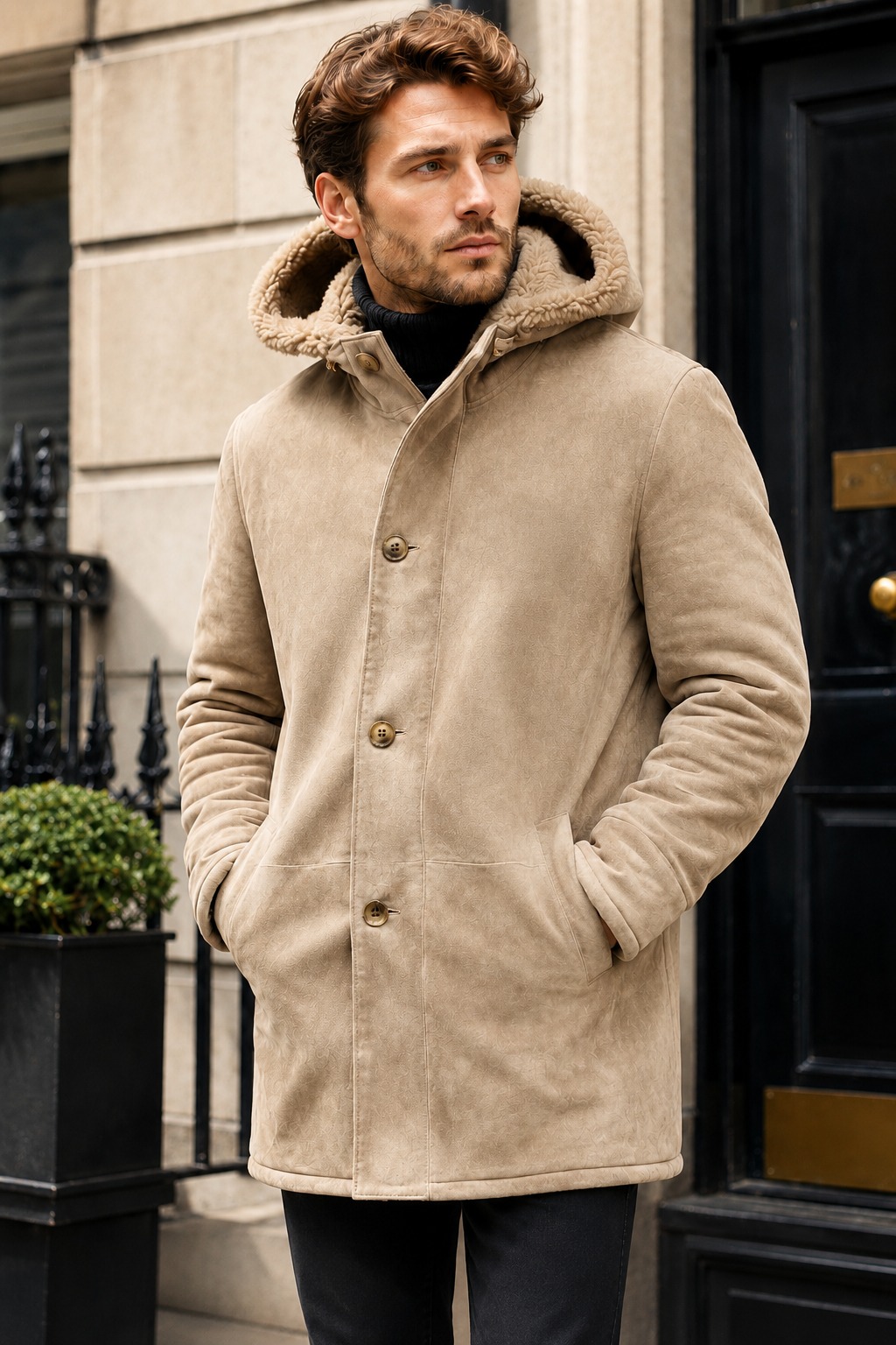 Men Shearling Coat - Quality Leather Product Manufactured By Anka99 Deri San Tic Ltd Sti. Contact For B2B Orders.