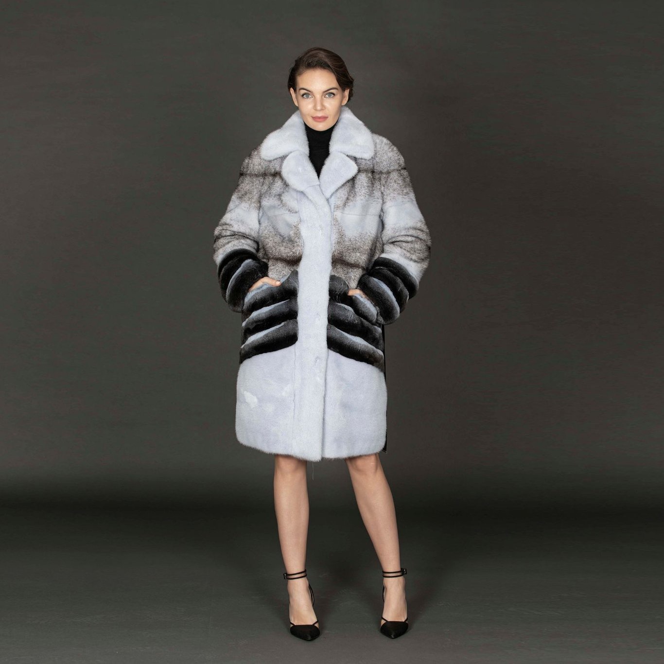 Mink Coat with Chinchilla Trim