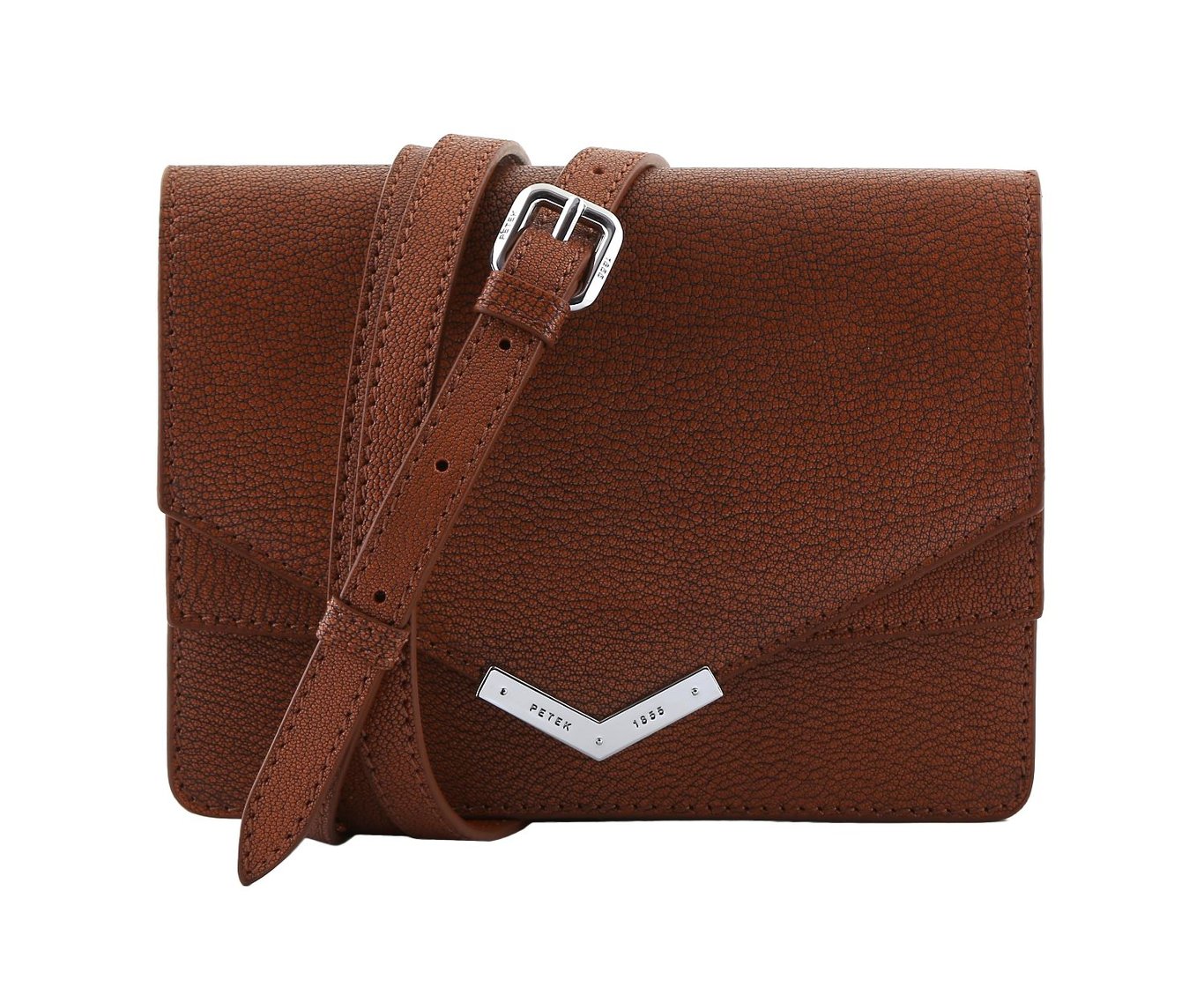 Elegant Cognac Pebbled Leather Shoulder Bag - Quality Leather Product Manufactured By Petek Saraciye Sanayi Ticaret A.s.. Contact For B2B Orders.