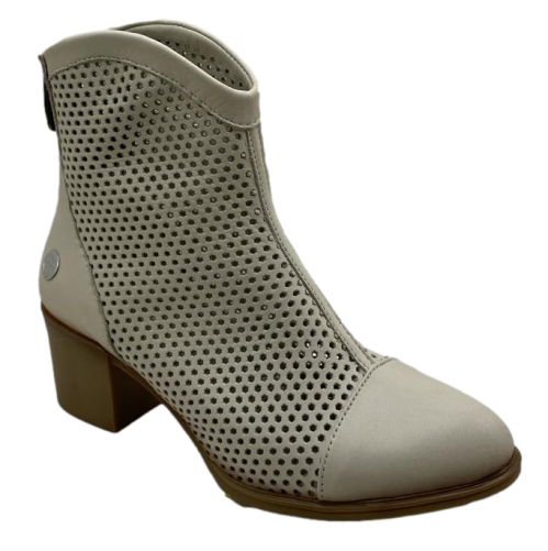 Perforierter Glitzer Leder Knöchelboot Design