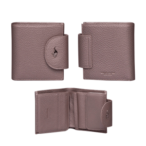 Dusty Mauve Pebbled Leather Womens Wallet - Quality Leather Product Manufactured By Metiş Deri Ürünleri San. Ve Tic.ltd. Şti.. Contact For B2B Orders.