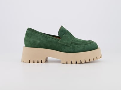 Emerald Suede Chunky Platform Loafer Shoe - Quality Leather Product Manufactured By Makfi̇ne Deri̇ Ürünleri̇ Ve İnşaat Diş Ti̇c. San. Paz. Ltd. Şti̇.. Contact For B2B Orders.