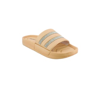 Nude Rhinestone Glamour Slide Slipper - Quality Leather Product Manufactured By Gezer Ayakkabi Deri̇ San. Ve Ti̇c. A.ş.. Contact For B2B Orders.