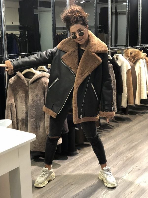 Sheep-Lamb Skin Women Jacket