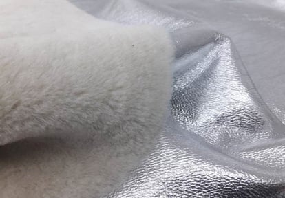 Metallic Silver Shearling Fur Leather Material - Quality Leather Product Manufactured By Tess Dis Tic.ltd.sti. Contact For B2B Orders.