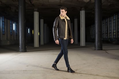 Mens Classic Dark Brown Shearling Bomber Jacket - Quality Leather Product Manufactured By Merino Kürk San Ve Tic Ltd Şti. Contact For B2B Orders.