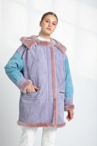 Vibrant Multi Color Suede Leather Hooded Coat - Quality Leather Product Manufactured By Orjin Deri Konfeksiyon San. Ve Tic. A.s.. Contact For B2B Orders.