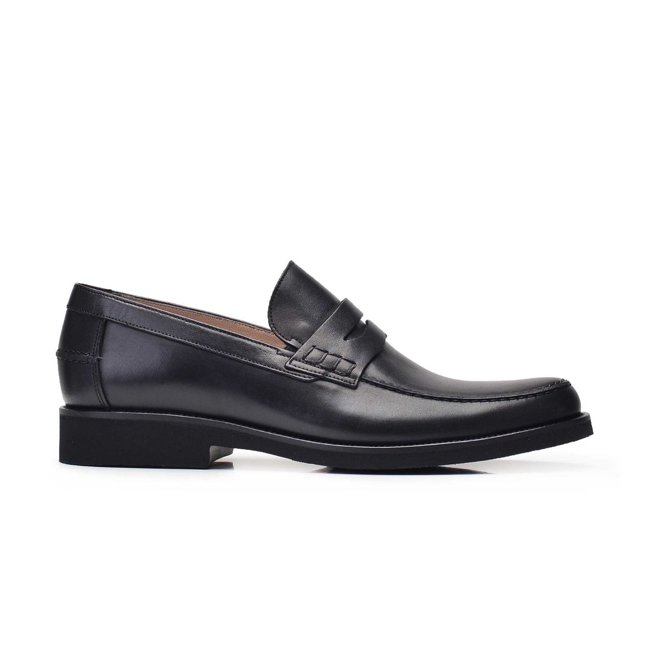 Elegante Klassische Schwarze Leder Penny Loafer