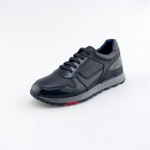 Stylish Navy Leather Men's Casual Sneaker - Quality Leather Product Manufactured By Gokman Ayakkabi Ve Deri̇ Mamulleri̇ İth. İhr. San Ve Ti̇c. Ltd. Şti̇.. Contact For B2B Orders.