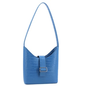 Vibrant Blue Embossed Leather Shoulder Bag - Quality Leather Product Manufactured By F.b. Aksesuar Çanta Teksti̇l İnş. San. Ti̇c. Ltd. Şti̇.. Contact For B2B Orders.