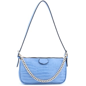 Elegante Himmelblaue Krokoprägung Schultertasche - Qualitatives Lederprodukt Hergestellt Von F.b. Aksesuar Çanta Teksti̇l İnş. San. Ti̇c. Ltd. Şti̇.. Kontakt Für B2B-Bestellungen.