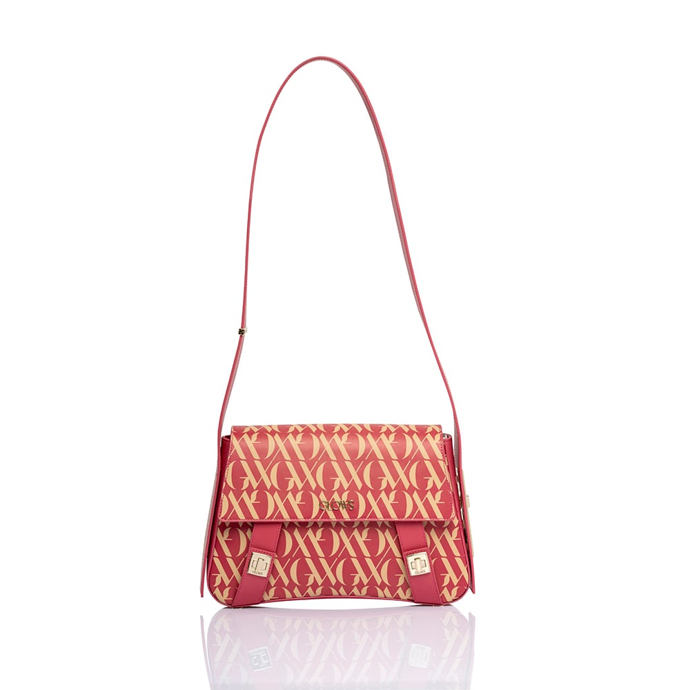 Monogram Pattern Glowing Red Leather Handbag - Quality Leather Product Manufactured By Glowleather Leather Industry Trade Limited Company. Contact For B2B Orders.