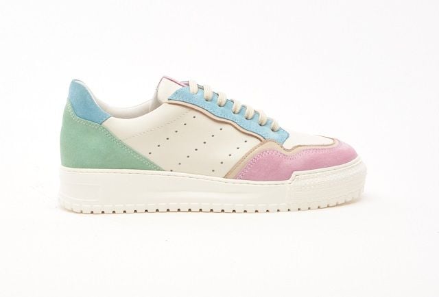 Pastel Suede Leather Platform Sneaker