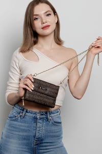 Marie Claire Brown Logo Pattern Crossbody Bag - Quality Leather Product Manufactured By Eda Trend Moda Anoni̇m Şi̇rketi̇. Contact For B2B Orders.