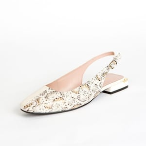 Chic Snake Print Leather Slingback Shoe - Quality Leather Product Manufactured By Azra Ayakkabı. Contact For B2B Orders.