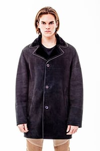 Sophisticated Charcoal Suede Shearling Mens Coat Design - Quality Leather Product Manufactured By Süed Mod Deri̇ci̇li̇k San Ve Ti̇c Ltd. Şti̇.. Contact For B2B Orders.