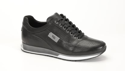 Black Genuine Leather Perforated Men Sneaker - Quality Leather Product Manufactured By Sürerler Ayakkabi Sanayi̇ Ve Ti̇caret Ltd.şti̇. Contact For B2B Orders.