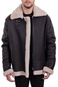Men's Classic Brown Shearling Aviator Jacket - Quality Leather Product Manufactured By Dgc Deri̇ İthalat İhracat Sanayi̇ Ti̇caret. Contact For B2B Orders.